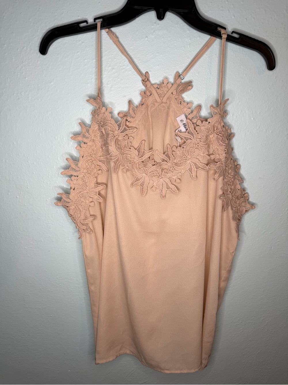 MACARON Peach Lace-Trim Slip Cami